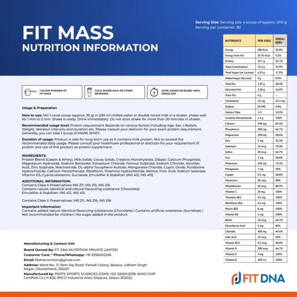 fitmass-nutrition-information