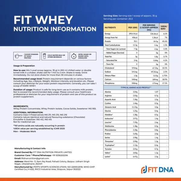 fitwhey-nutrition-information